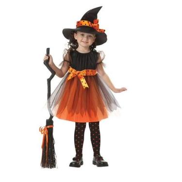 Imagem de Vestido Fantasia Infantil Juvenil Festa de Halloween Dia das Bruxas Br