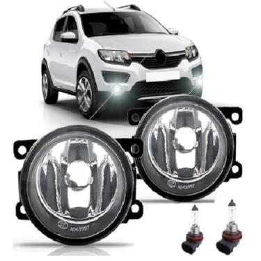 Imagem de Par Farol De Milha Universal Sandero Stepway 2013 2014 2015 2016 2017 + Lâmpada