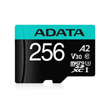 Imagem de ADATA Cartão de memória 256GB Premier Pro microSDXC/SDHC UHS-I com adaptador - C10, U3, V30, 4K, A2, Micro SD - AUSDX256GUI3V30SA2-RA1 (256GB)