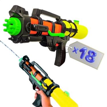 Imagem de Kit Brinquedo piscina Arminha Pistola de Agua Grande 41cm presente para 18 crianças menino menina 5 anos caixa fechada para festas doações eventos
