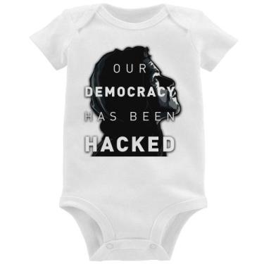 Imagem de Body Bebê Our Democracy Has Been Hacked - Foca na Moda, Branco, G