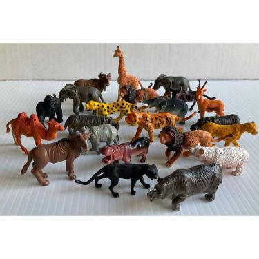 Imagem de Kit 10 Animais Da Fazenda Safari Zoo Pequenos De Borracha