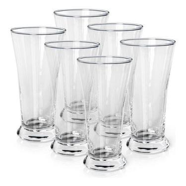 Imagem de Jogo De Copos Para Cerveja Em Vidro 300ml 6 Peça Gourmet Mix