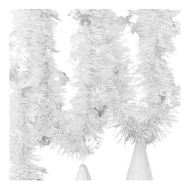 Imagem de Guirlanda de enfeites de Natal, guirlanda de Natal prateada, guirlanda de torção metálica, ornamento pendurado brilhante para decoração de teto do dia