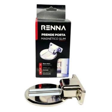 Imagem de Kit 6 Prendedor De Porta Batedor Magnético Trava Imã Cromado - Prende 