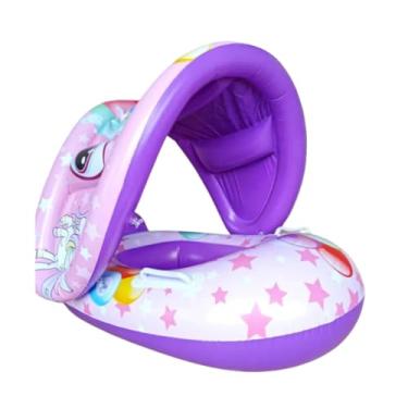 Imagem de Boia Infantil Bote Inflavel Cobertura Bebe Criança Piscina