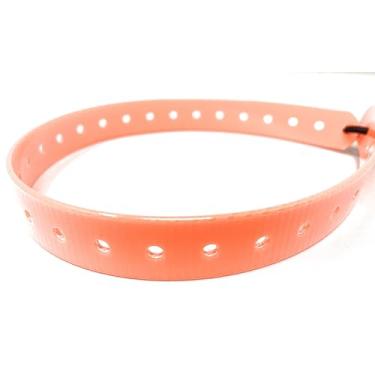 Imagem de Coleira eletrônica GPS de substituição com elástico ajustável, design de vários furos e fecho de alternância seguro para cães pequenos (laranja neon, pescoço pequeno)