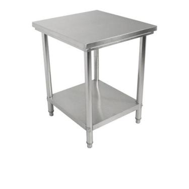 Imagem de Bancada Mesa Total Inox 65x70cm Industrial Com Prateleira - Frigopro