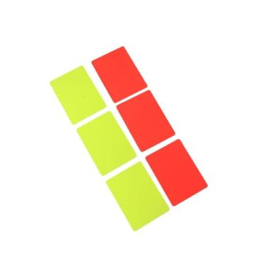 Imagem de 3 conjuntos de cartas de advertência de árbitro de futebol de PVC, cartas vermelhas e amarelas de competição, cartas de árbitro esportivo, ferramenta de treinamento, acessório de futebol