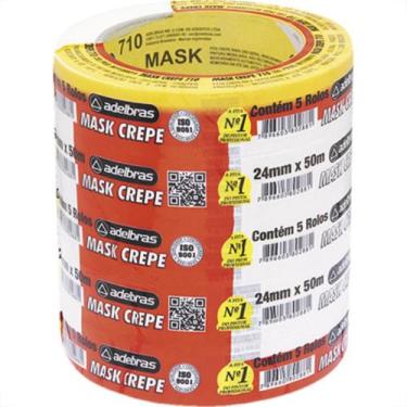 Imagem de Fita Crepe Adelbras Mask-710 24Mmx50Mt - Kit C/5 Unidades