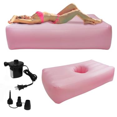 Imagem de TC LAMROBAM BBL Cama inflável com orifício após cirurgia para bumbum, material pós-cirurgia para levantamento de bumbum brasileiro para recuperação sentado dormindo gravidez e relaxamento (rosa