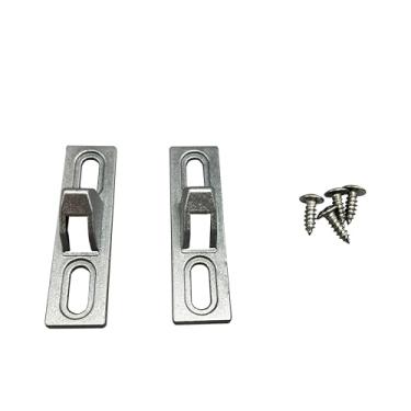 Imagem de 2 peças de bloqueio de janela bloco de gancho de liga retentor de porta deslizante retentor de trava de porta de vidro deslizante bloco de gancho para porta deslizante e trava de janela (com parafusos