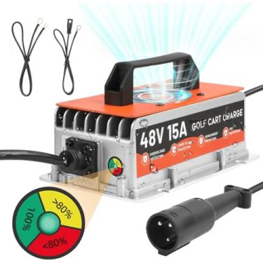 Imagem de DUOYI Carregador De Carrinho De Golfe 48 Volts Carregador De Carro De Clube 15Amp 48 Volts Carregador De Bateria De Carrinho De Golfe Com Carga Lenta 48V Carregador De Carrinho De Golfe Ip67 À Prova