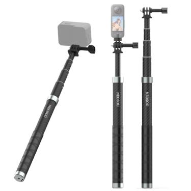 Imagem de Bastão de selfie monopé de 47 polegadas para GoPro Insta360 Osmo Pocket 3, telescópico/fibra de carbono/leve/à prova d'água/haste de extensão de motocicleta para Go Pro 13 Insta 360 X5 X4 DJI Action 5