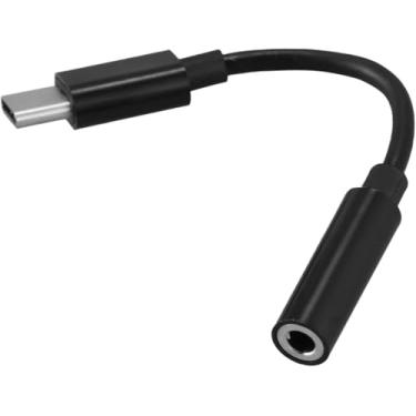 Imagem de Jizlan 1 adaptador de cabo USB C preto para fone de ouvido/fone de ouvido de 3,5 mm, entrada macho tipo C 3.1 para conector estéreo fêmea de 3,5 mm para Moto Z, LeEco Le S3/2 Pro e mais adaptadores