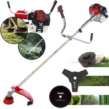 Imagem de Roçadeira Profissional a Gasolina Toyama RT52L B 52cc Motor 2HP 2 Tempos com Lamina Faca 3P + Lamina 80D