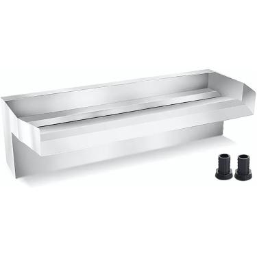 Imagem de Fonte de piscina em cascata retangular, lagoa de natação em aço inoxidável, cascata de lâmina em cascata, vertedouro em cascata para fonte de água de piscina subterrânea, jardim externo, 60