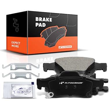 Imagem de A-Premium Conjunto de pastilhas de freio a disco de cerâmica traseiras compatível com modelos selecionados Dodge e Jeep - Durango, Grand Cherokee 2011-2020, com ferragens, 4 peças