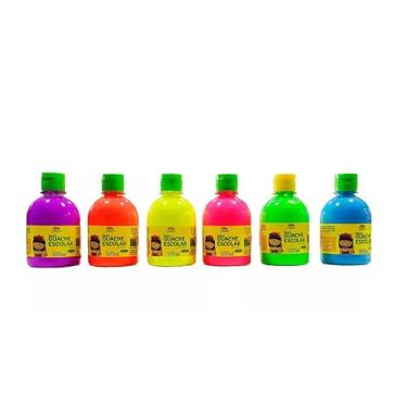 Imagem de Kit 6 Cores Tinta Guache Neon - 250ml