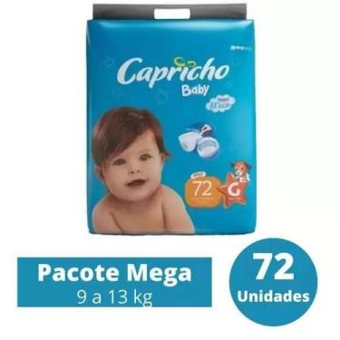 Imagem de Fralda Capricho Baby Mega 1 Pacote Tamanho G - De 9 á 11 Kg Com 72 Uni