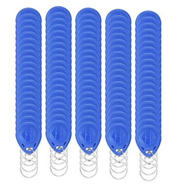 Imagem de QANYEGN 100 unidades de chaveiro sem contato, cartão de identificação de proximidade, fechadura de porta, entrada, controle de acesso, cartão de identificação para fechadura de