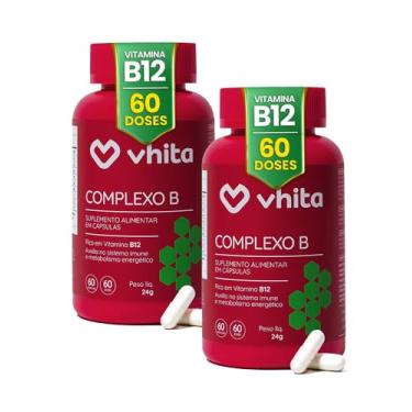 Imagem de Vhita Complexo B, Suplemento Alimentar com Vitaminas B1, B2, B3, B5, B6, B7, B9 e B12, Rico em Vitamina B12, Manganês, 60 Cápsulas - 2 unidades