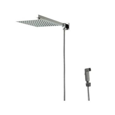 Imagem de Ducha quadrada gourmet 20 x 20 com chuveirinho - não eletrico - cromad