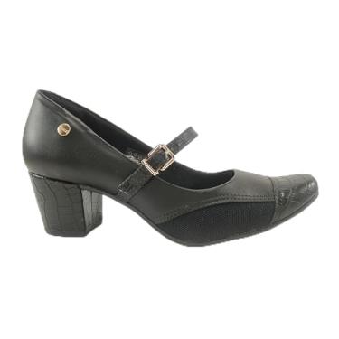 Imagem de Sapato Conforto Firezzi Boneca Joanete Salto Médio 239541 Scarpin (Preto, BR, Adulto, Numérico, M, 38)