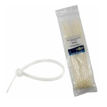 Imagem de Abraçadeira Nylon 3,6 X 200mm Br 100 Unidades Brasfort, Branco