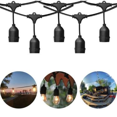 Imagem de Varal Cordão De Luzes 5m Com 10 Bocais E27 Bivolt P/ Festas - MGC