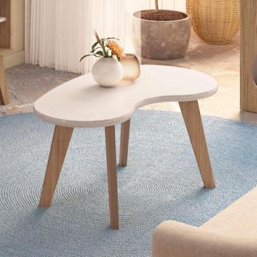 Imagem de Mesa de Centro Orgânica com Bordas Boleadas - ARTELY, Off White/Carval