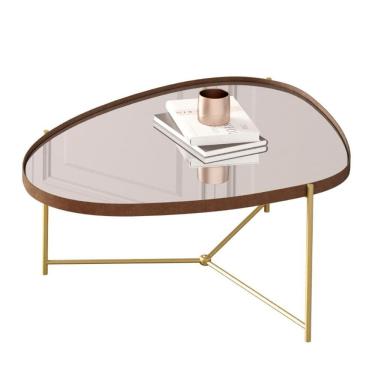 Imagem de Mesa De Centro Orgânica Alamanda Espelhada Castanho Dourado