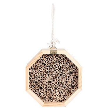 Imagem de Casa de Inseto de Madeira, Dispositivo Estilingue Casa de Abelha de Inseto Cofre de Inseto de Madeira Não Tóxico Hotel Conveniente Inseto de Suspensão Hotel Habitats de Insetos