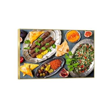 Imagem de Impressão de arte de parede em tela de cozinha - imagens de sala de jantar decoração de parede - comida deliciosa 2-pintura natureza morta pôster retrô pronto para pendurar 70 x 105 cm 27 x 41 pol