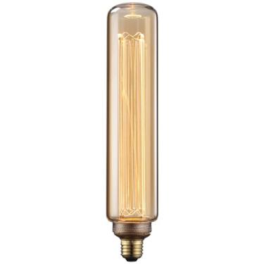 Imagem de TORCHSTAR Lâmpada Decorativa Tubular Led 3,5 W, Tubo Longo T19 De 11,81 Polegadas, Lâmpada Edison, Base E26, Filamento Virtual Regulável, Lâmpada Edison Vintage, Vidro Âmbar, 2000 K, Suave E Quente