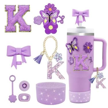 Imagem de XIANGYUAN Conjunto de 12 peças de acessórios para copo Stanley Cup 850 g 1,134 g copo com alça, incluindo capa de canudo de silicone e bota, tampa à prova de derramamento, pingentes Stanley, pingente