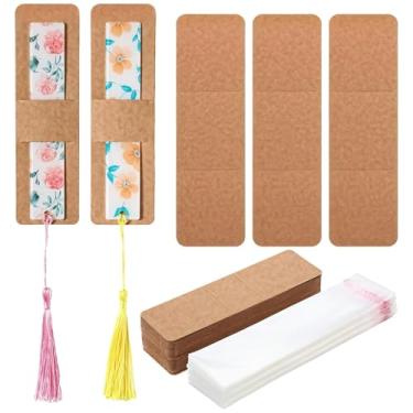 Imagem de Conjunto de 200 peças de suporte de marcador, mangas transparentes para marcadores de página com cartolina, à prova d'água, faça você mesmo, capas de marcador em branco para exibição, 100 capas de