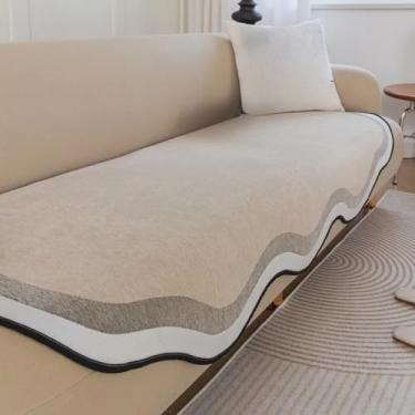 Imagem de Almofada de sofá de tecido para sala de estar, formato especial, capa antiderrapante para sofá em formato de L, capa protetora para assento de toalha, A1,90x120cm, 1 peça C