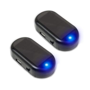 Imagem de ANKI HAPPIGO 2 peças de dispositivo de alarme simulado de energia solar para carro, antifurto, luz de segurança intermitente, LED, luz falsa de aviso automotivo, luzes de segurança interior com porta