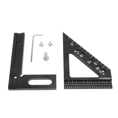 Imagem de Transferidor e Miter 3D Multi ângulo Medição Régua 45 90 Graus Alumínio de Alumínio Linha de Desenho Triangular de Mitra de Mitra de Mitra de Mitra