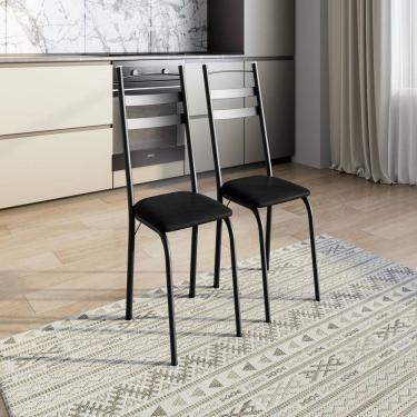 Imagem de Kit com Duas Cadeiras de Cozinha 061 Preto