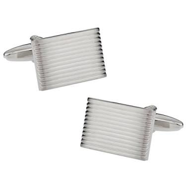 Imagem de Abotoaduras prateadas forradas com caixa de apresentação Cuff-Daddy