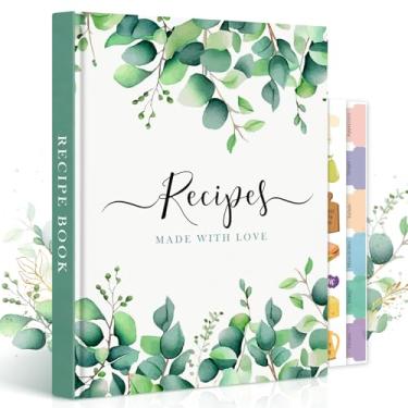 Imagem de Lanpn Caderno de receitas em branco B5 para 70 receitas, capa de couro, impermeável, vazio, caderno de culinária para escrever em suas próprias receitas, livro de receitas com adesivos para organizar