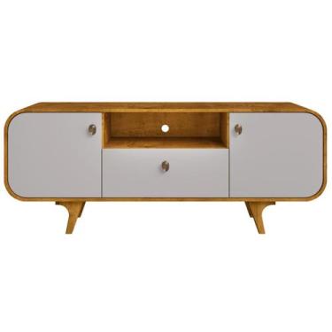 Imagem de Rack Tv 55 Pol Noronha 2Porta 1G Naturalle Off White Bechara - Móveis 