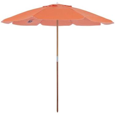 Imagem de Guarda-Sol Guarapari em Bagum com Haste de Madeira 1,80m Laranja Bel, 