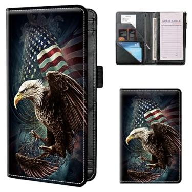 Imagem de Livros de servidor para garçonete, livro de garçom, livro de garçom com bolso com zíper, livro de garçonete organizador para livro de cheque de convidado avental de restaurante adequado para servidor