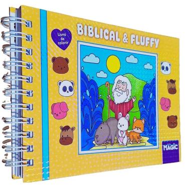 Imagem de Livro de Colorir Biblical & Fluffy 22x16cm 180g/m² 48 Desenhos Capa Dura Amarelo