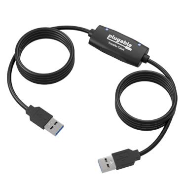 Imagem de Plugable Cabo de transferência USB, uso ilimitado, transferência de dados entre 2 PCs com Windows, compatível com Windows 11, 10, 7, XP, Bravura Easy Computer Sync Software incluído