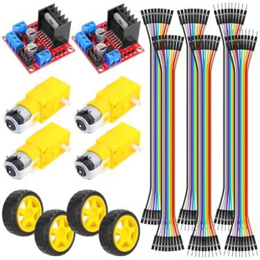 Imagem de FancyWhoop Placa Controladora De Driver Motor L298N Para Kit Passo Arduino, Ponte H Dupla Com 4 Conjuntos Cc E Compatível Rodas Carro Inteligentes