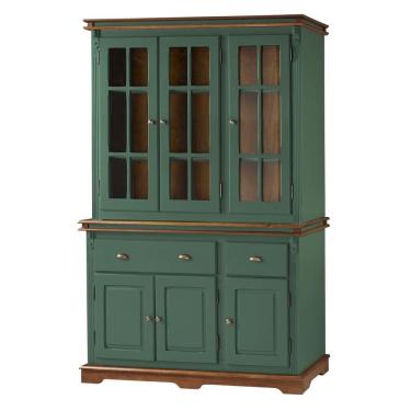 Imagem de Cristaleira Arca e Oratório 6 Portas 2 Gavetas Manchester 2058 Linz Móveis - Verde/Imbuia Glazer